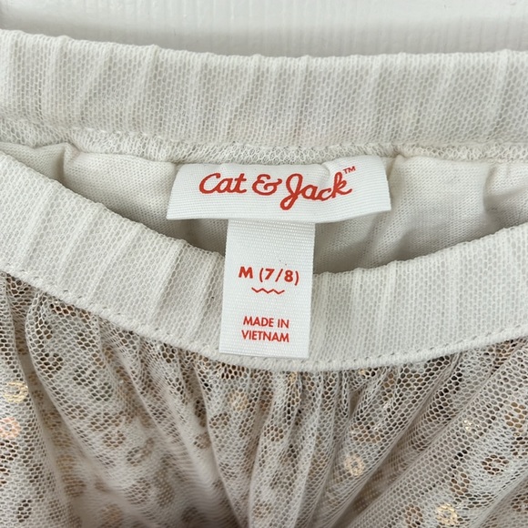 Cat and Jack Gold Glitter Skirt Sz Medium 7 8 Girls School Pull On Casual - Picture 5 of 5